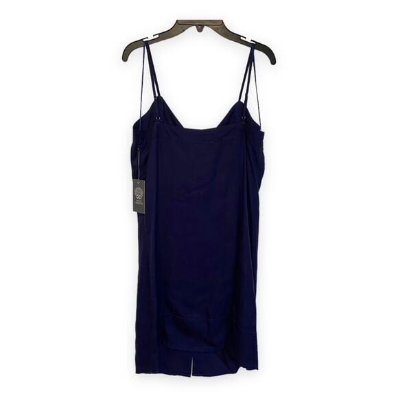 Vince Camuto Navy Blue Button Down Sleeveless Dress V-Neck - Picture 3 of 6